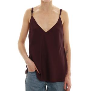 TOP IN RASO VICOLO BORDEAUX
